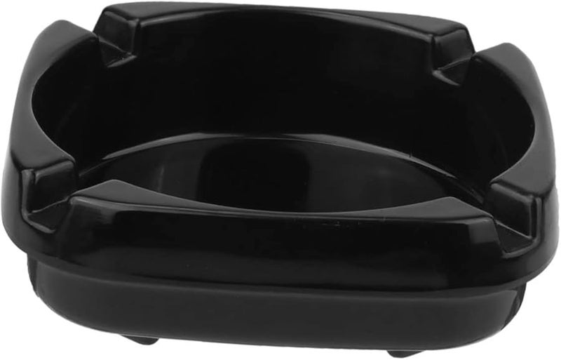 منفضة سجائر مربعة سوداء للاستخدام الداخلي والخارجي بتصميم بورسلين مقلد متين - Image 1